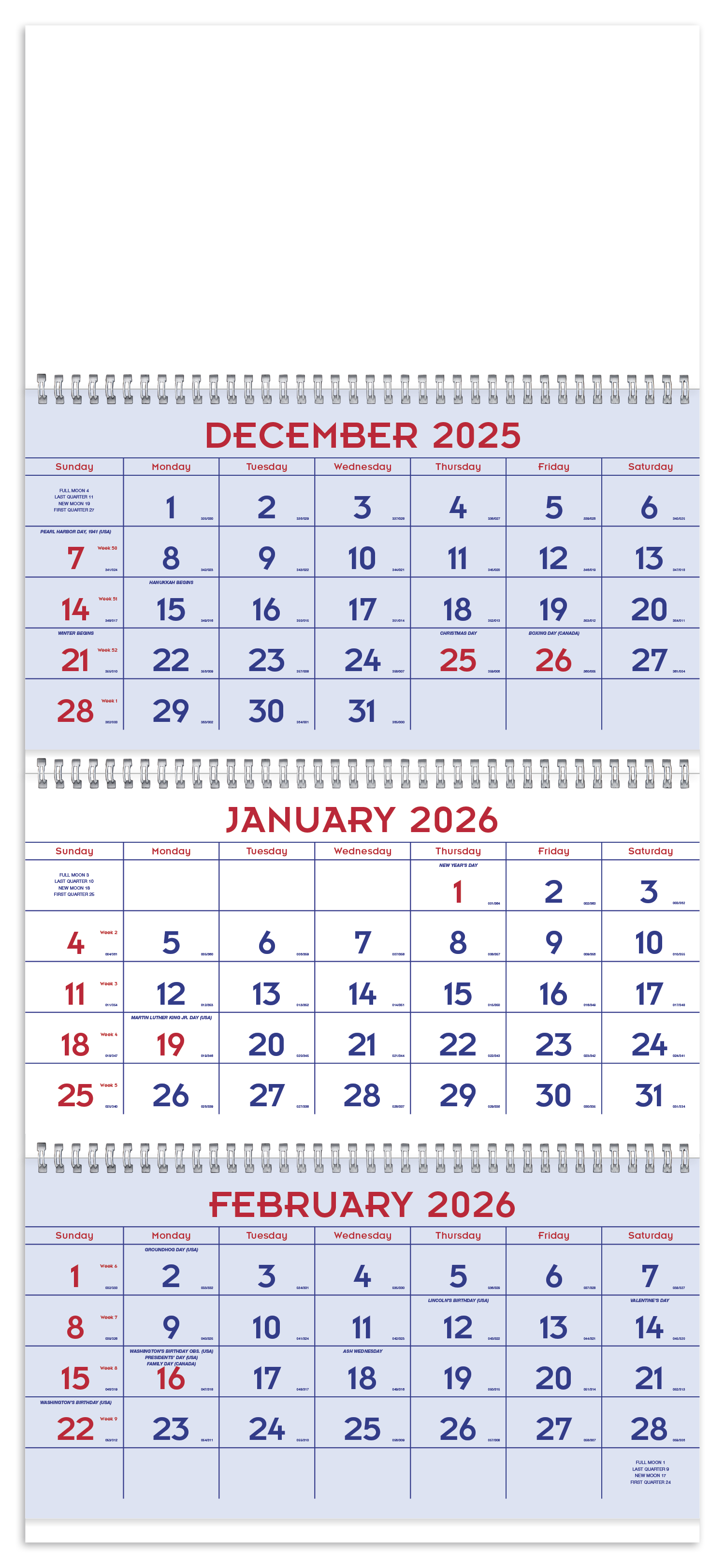 Triumph® Calendars Red & Blue Commercial Planner 1