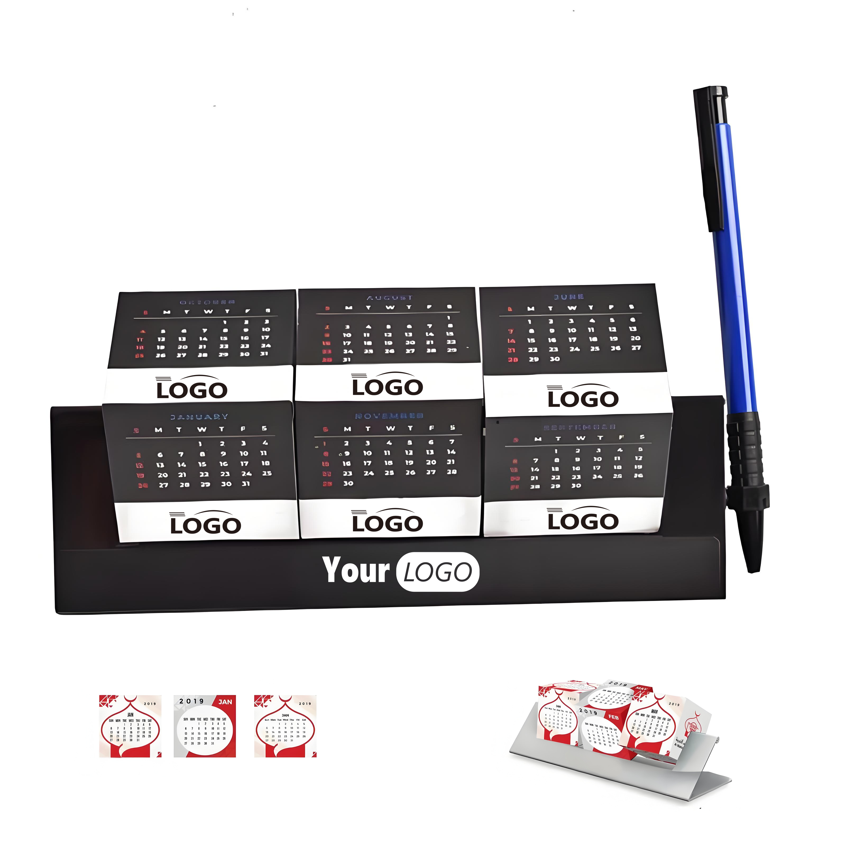 Desktop Cube Calendar with Pen Holder 1