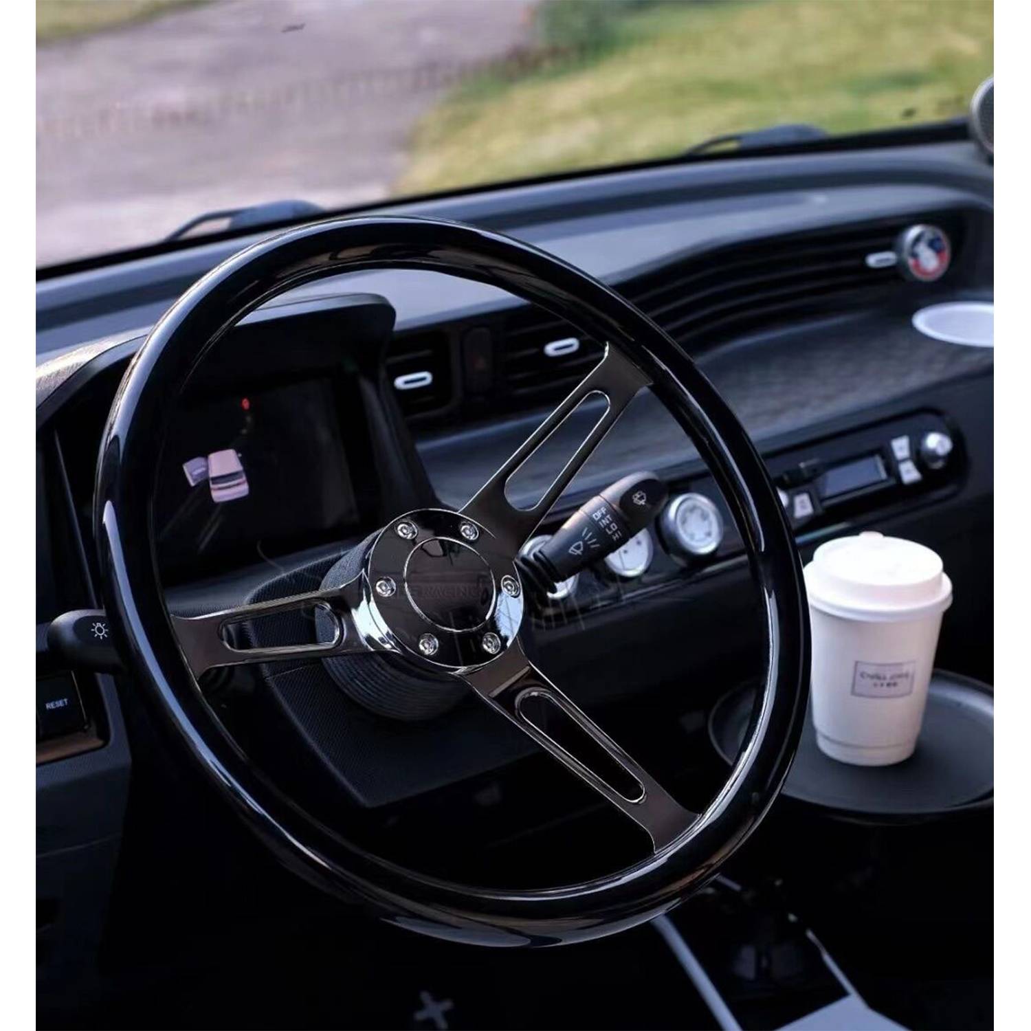 Wood Grain Racing Steering Wheel 2