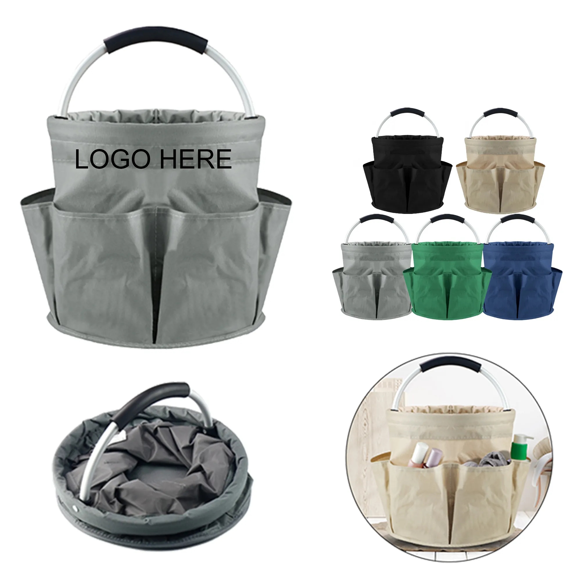 Foldable Tool Basket with Handle 2
