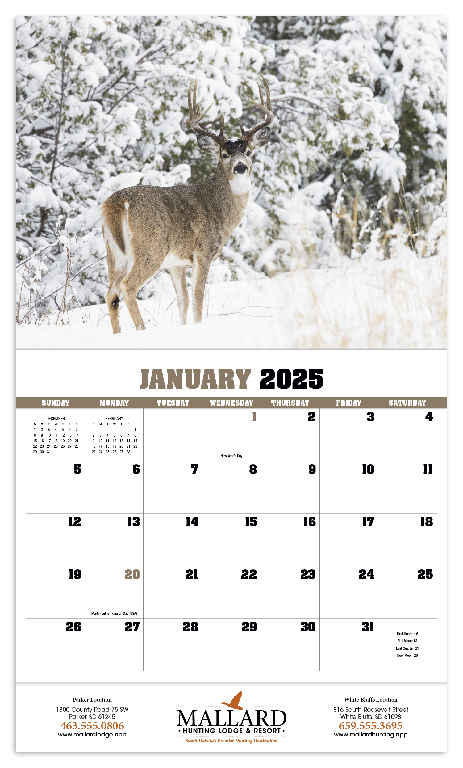 HotLine® Products Trophy Whitetail Deer Appointment Calendar - Stapled 12