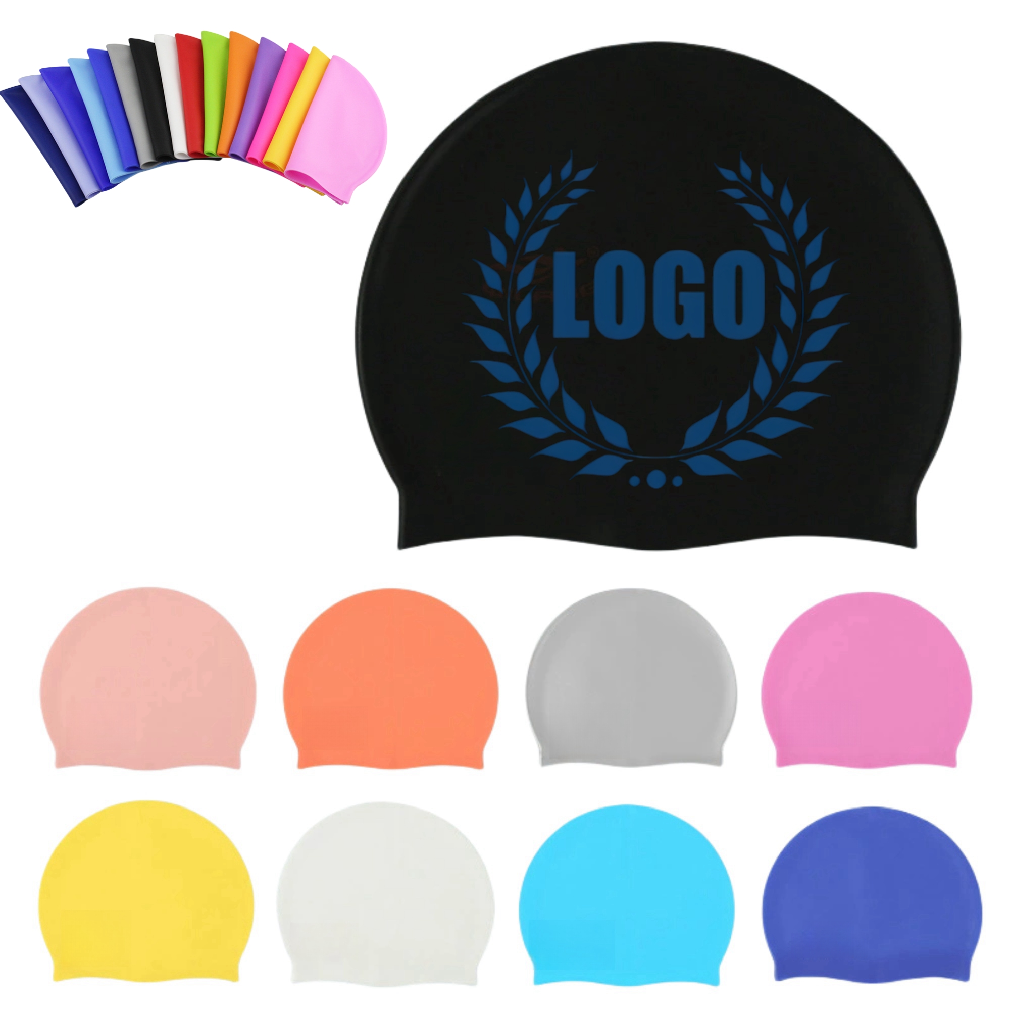 50MOQ Silicone Swimming Cap 14