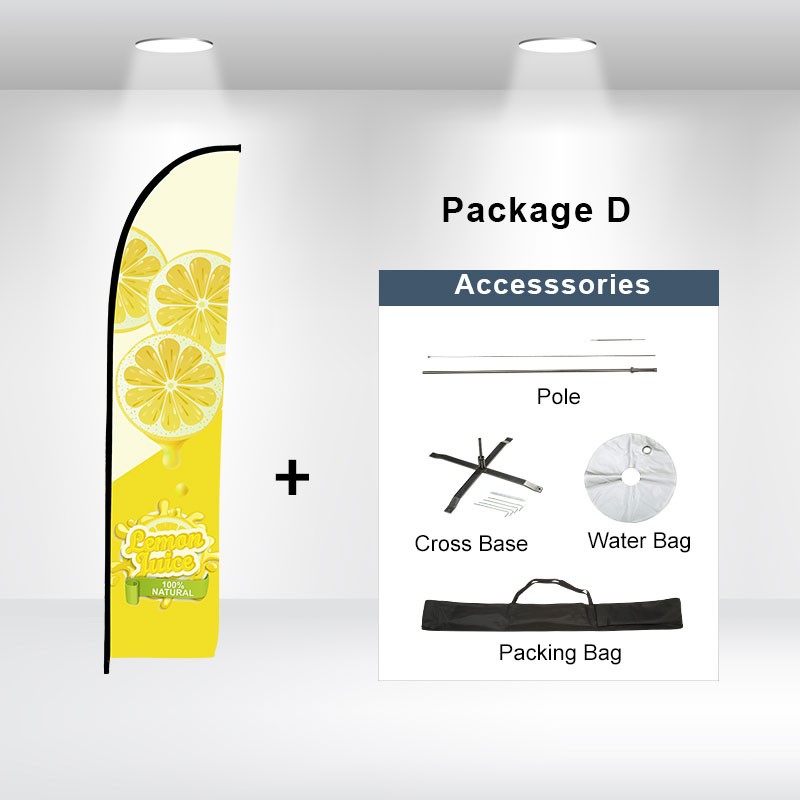 8ft Custom FEATHER FLAG Single Sided -Straight- PACKAGE "D" 1