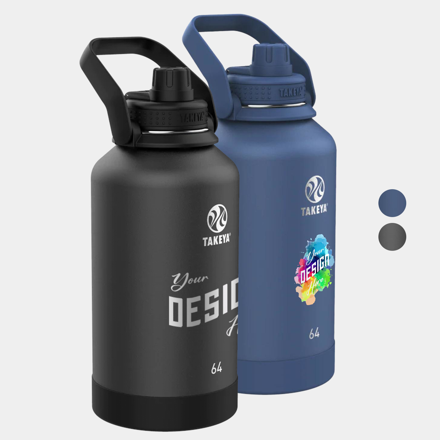 64 oz Takeya® Stainless Steel Insulated Active Water Bottle w/ Spout Lid, custom water bottle with logo imprint 2