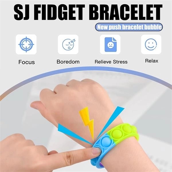 Multicolor Push Pop Bubble Wristband Fidget Toy 10