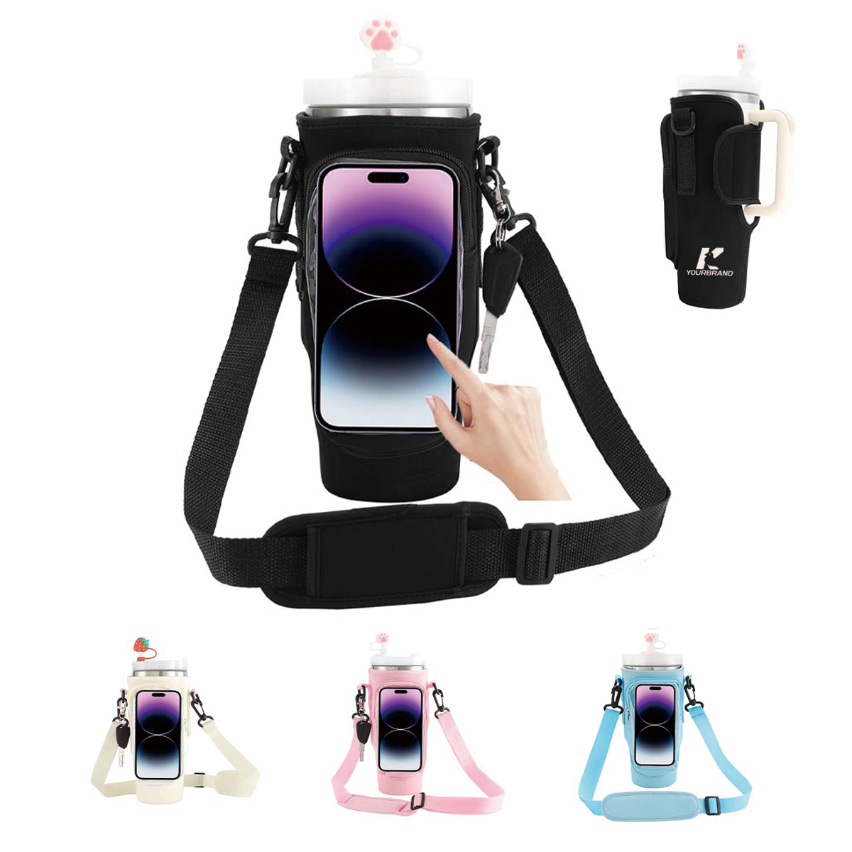Touch Screen Water Bottle Carrier Bag for 40oz Tumbler 2