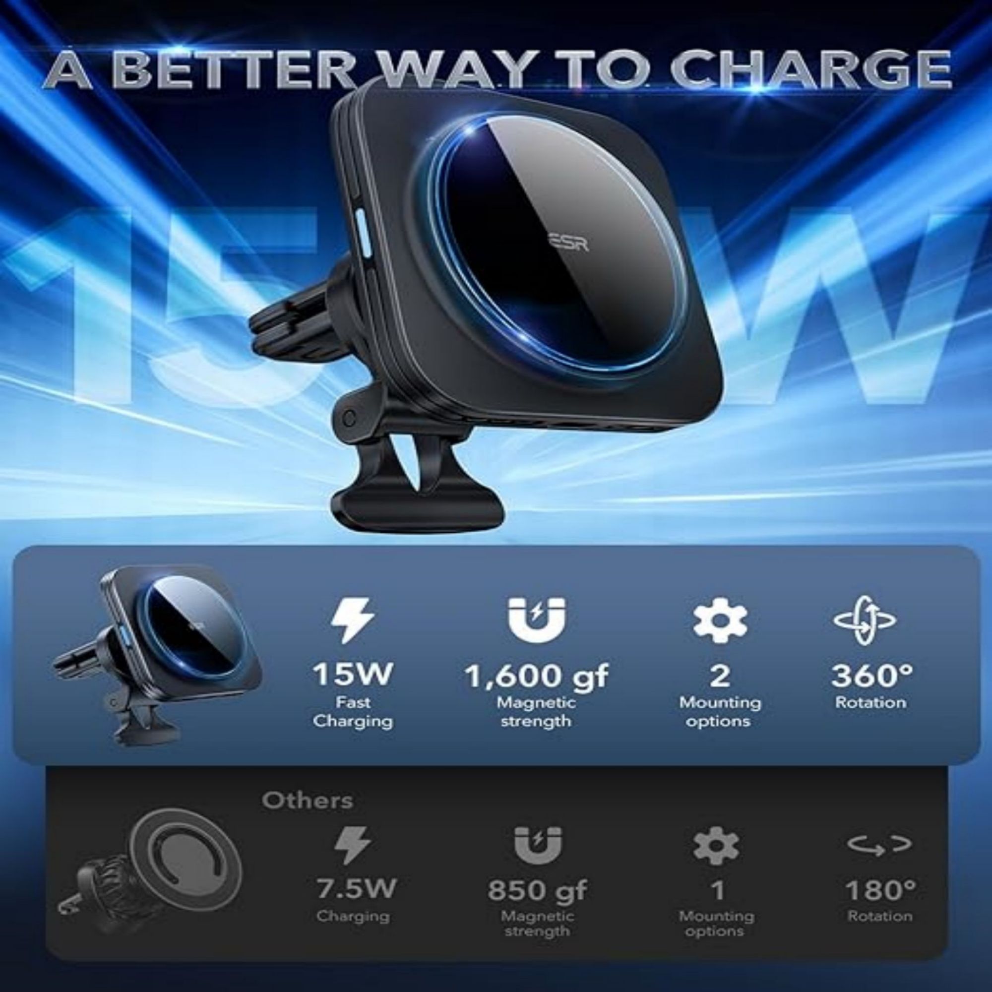 Magnetic Wireless Car Charger 3