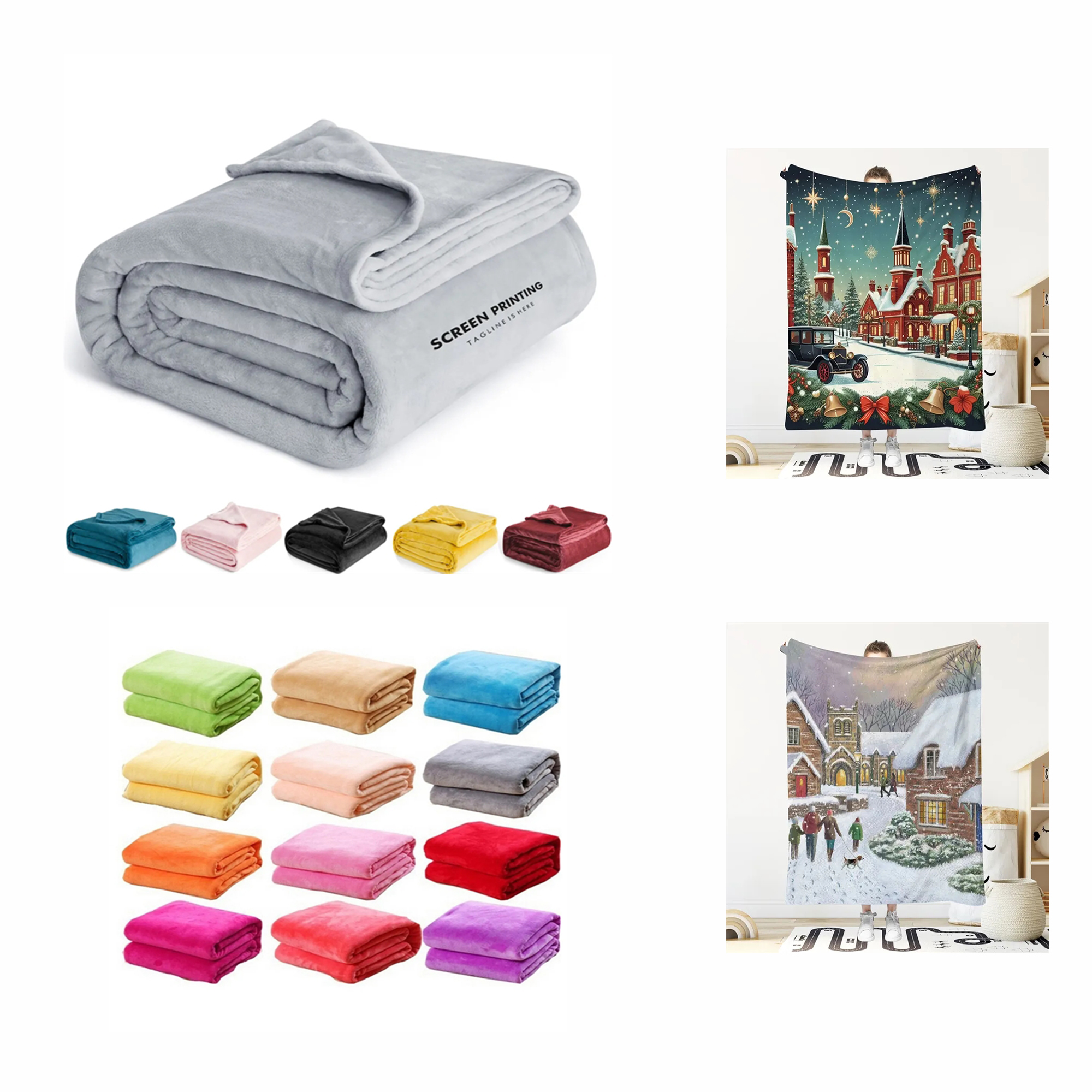 Full Color Printed Super Soft Flannel Blanket MOQ 10pcs 2