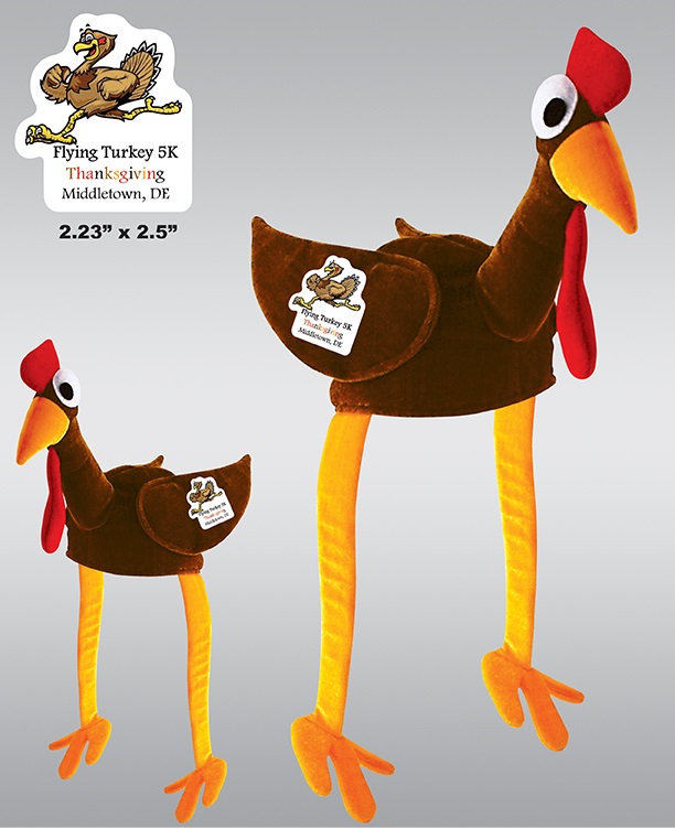Plush Gobbler Hat w/ Custom Shaped Heat Transfer 2