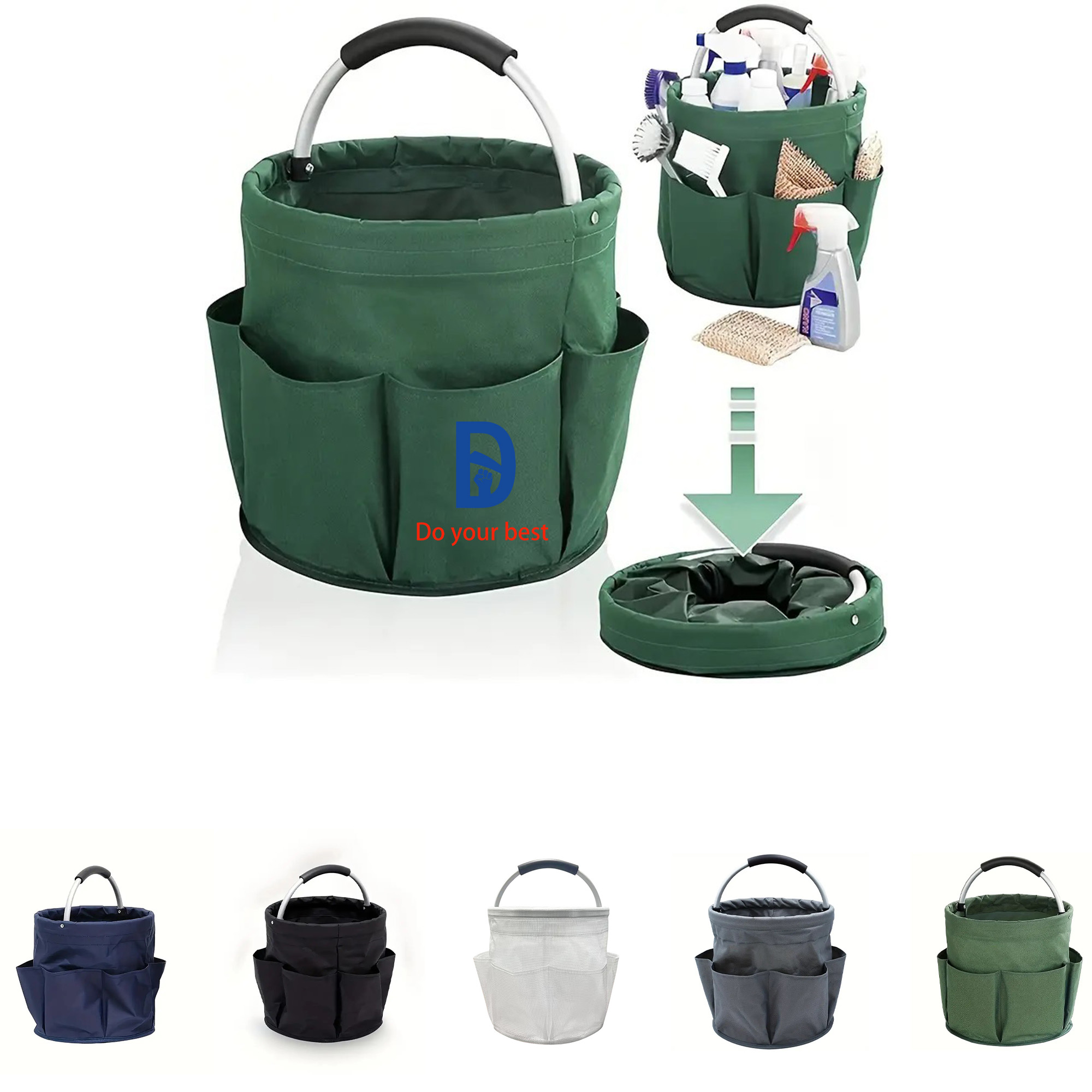 Foldable Storage Washroom Outdoor Carry Basket 3