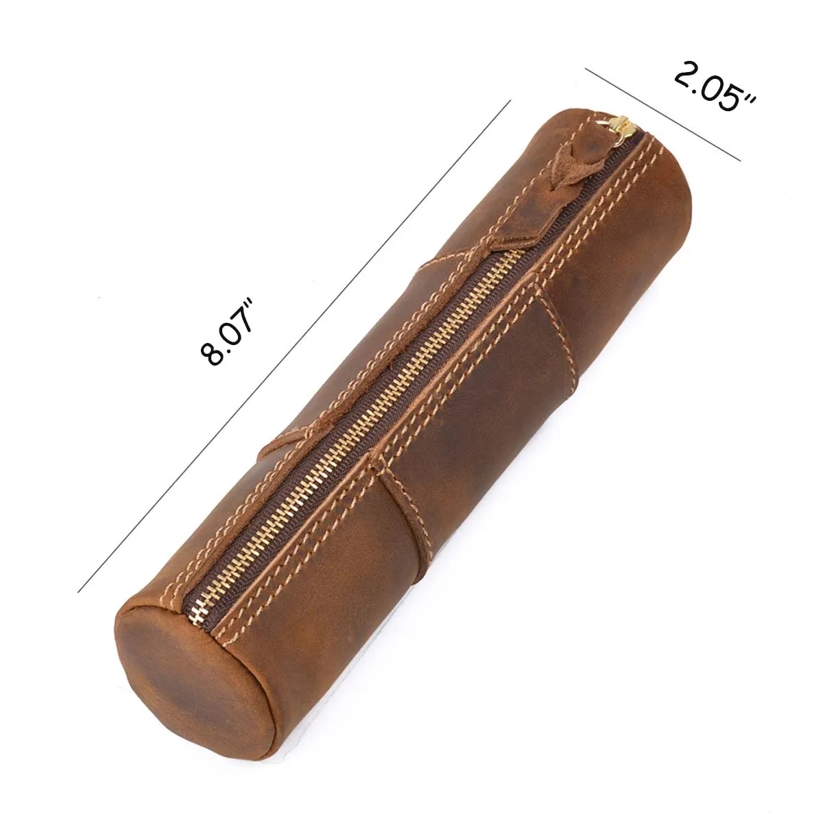 Genuine Leather  Large Capacity Pen bags Pouch Pencil Case 6