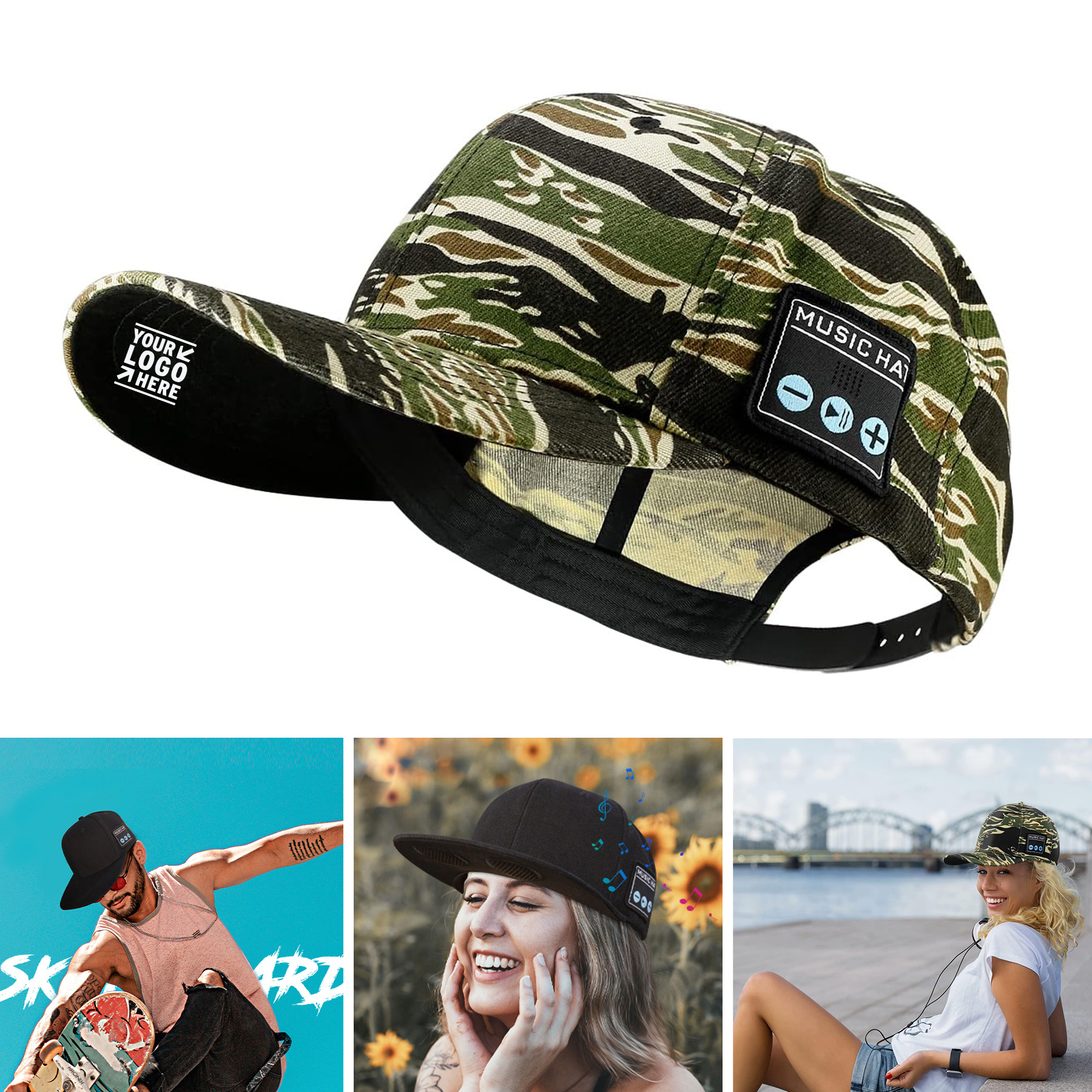Adjustable Bluetooth Speaker Hat Wireless Smart Speakerphone Cap 1