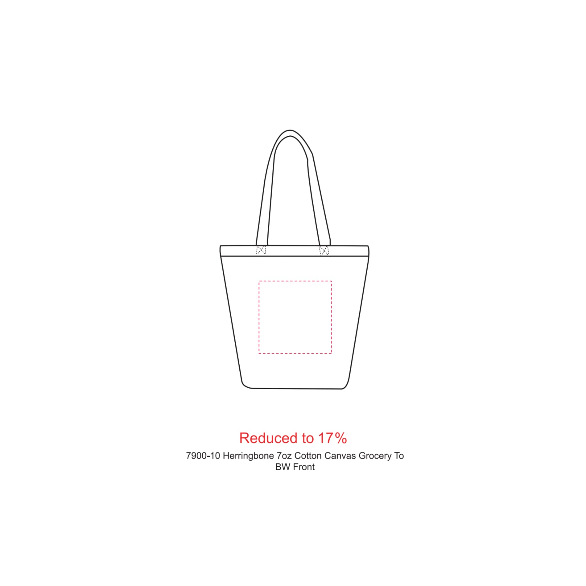 Herringbone 7oz Cotton Canvas Grocery Tote 4