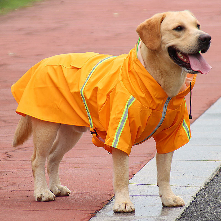 Raincoats for Large Dogs with Reflective Strip Rain 2