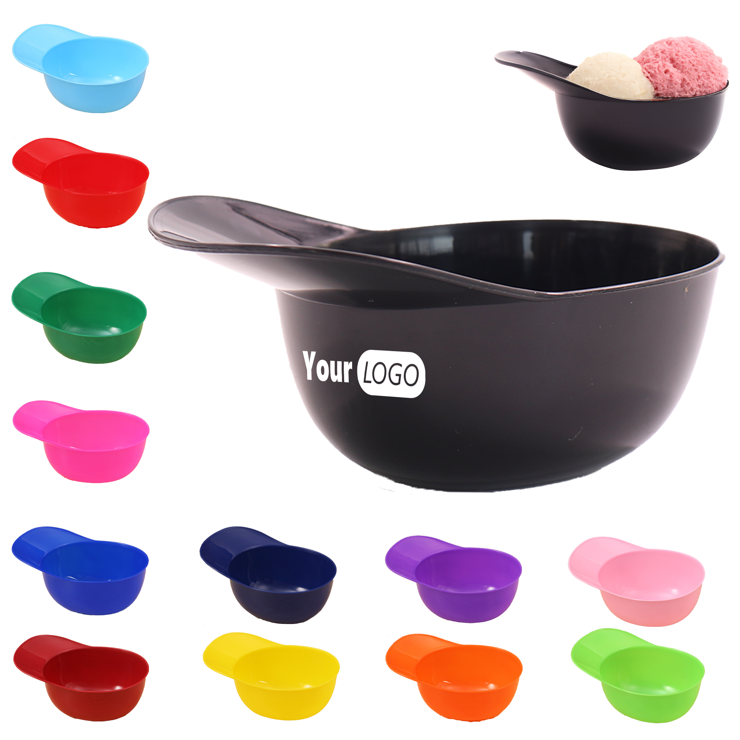 Plastic Ice Cream Dessert Bowl with Handle 5