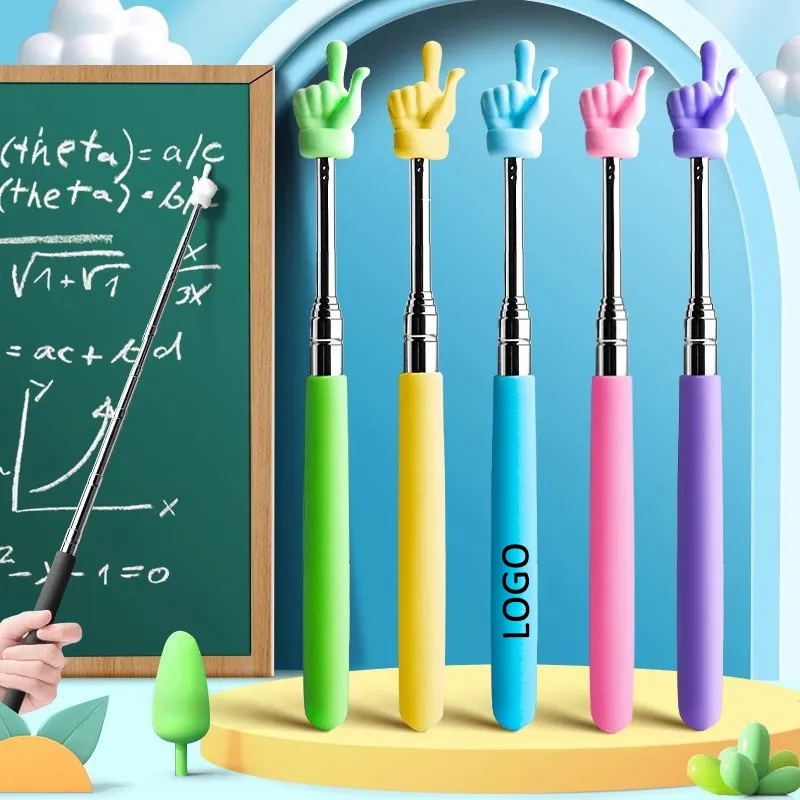 Retractable Teacher Pointer Custom Logo Durable Stainless Steel Smooth Stretching Classroom Tool 5