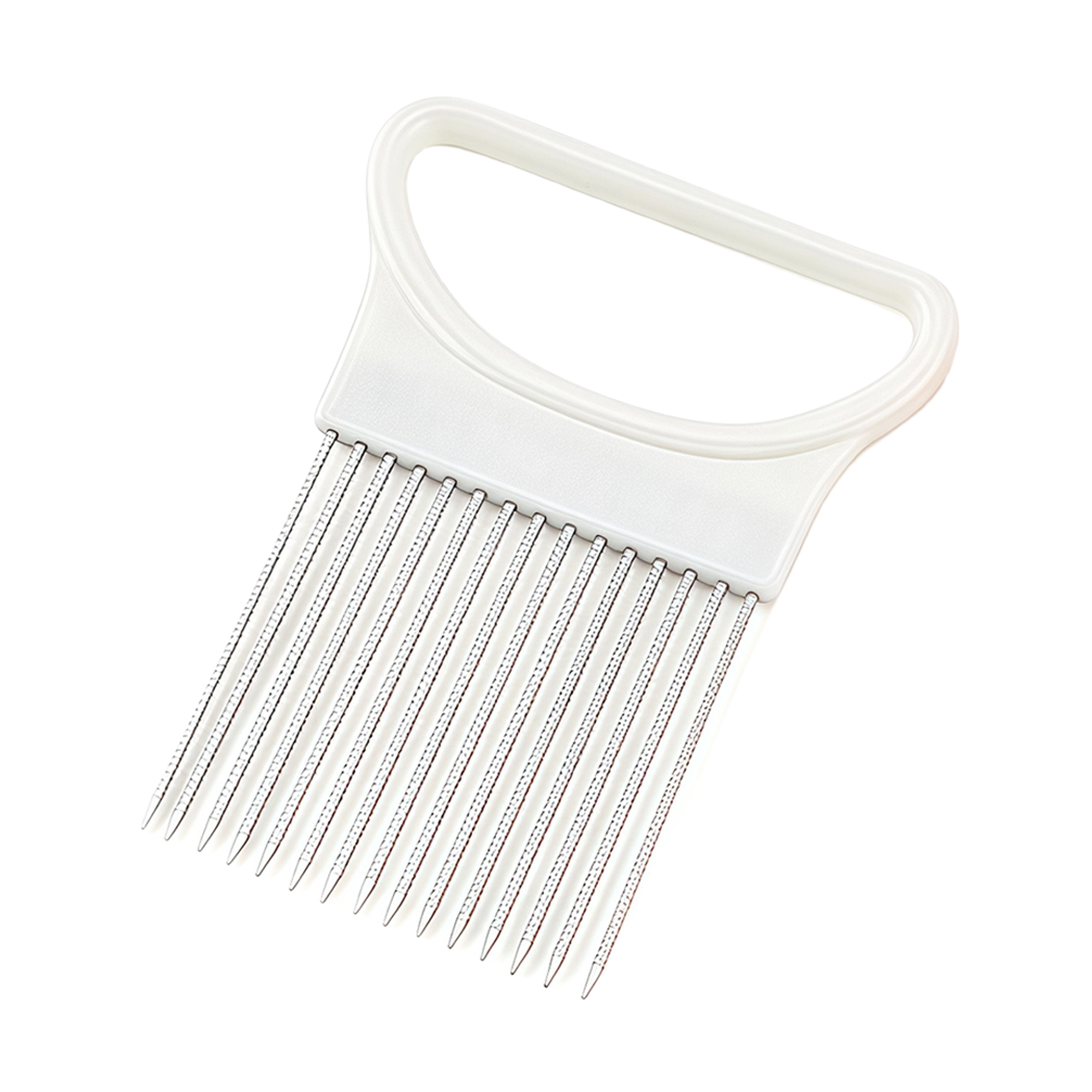 Stainless Steel Multi-Purpose Onion Fork Holder Slicer Fixer with Sharp Needles for Even Cutting 2