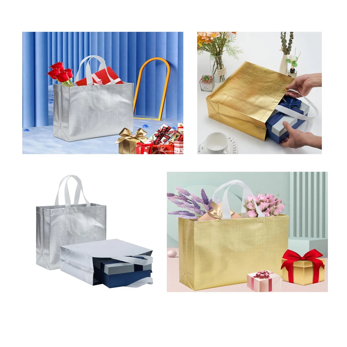 Reusable With Handle Non-Woven Stylish Foldable Shopping Bag 3