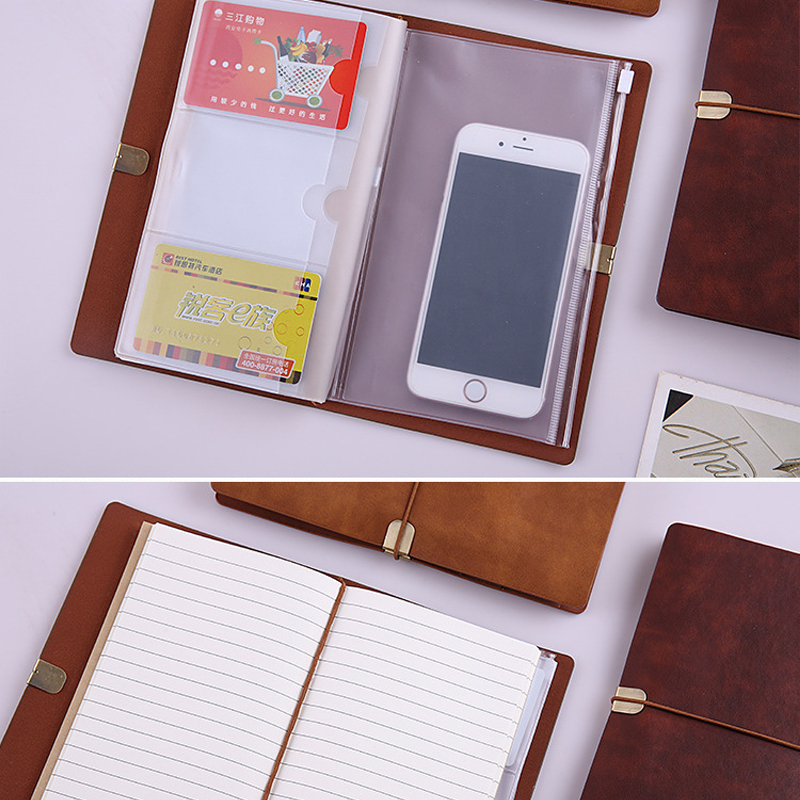 A6 Refillable Leather Diary Journal w/Pocket 5
