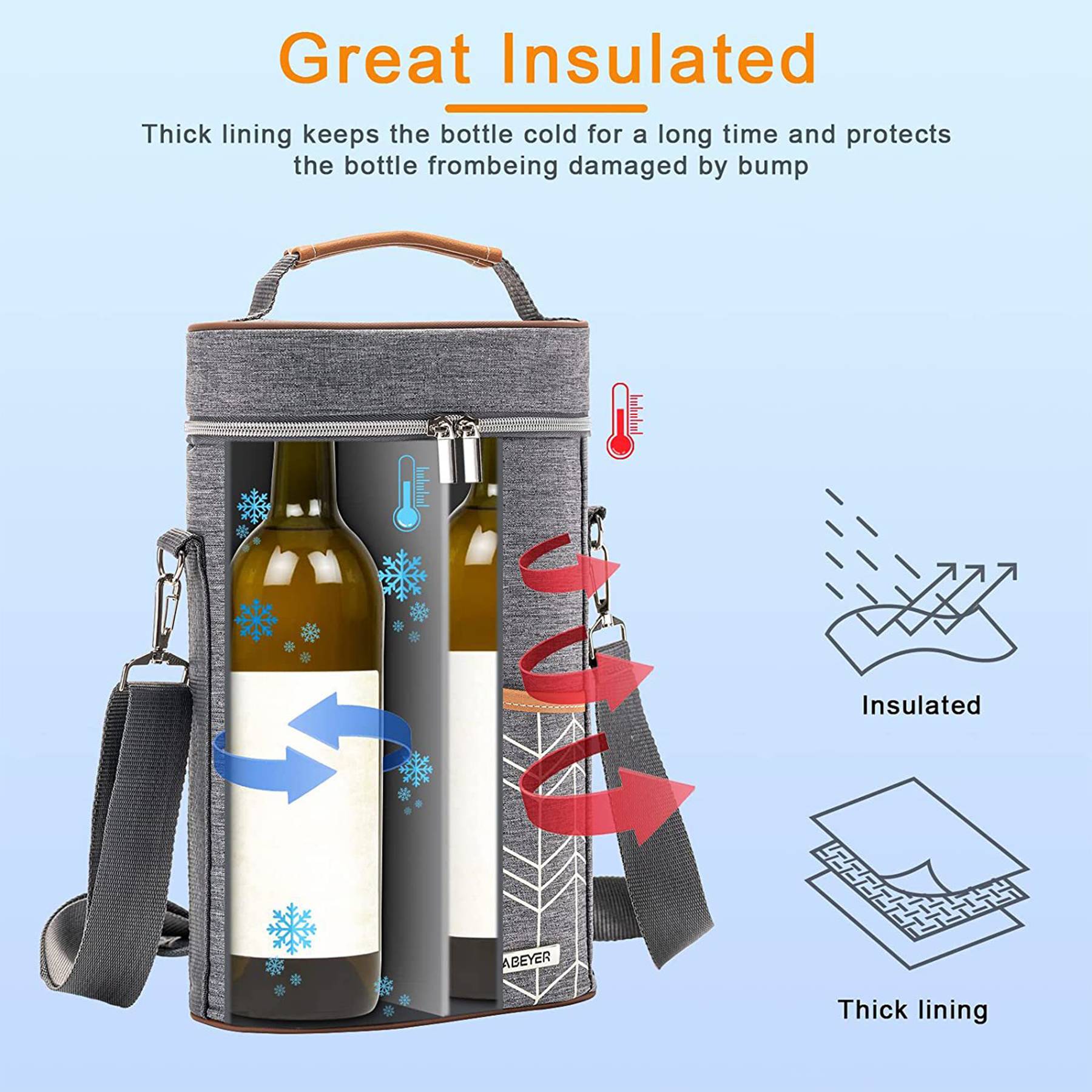 Oxford Outdoor portable waterproof wine insulation bag 9