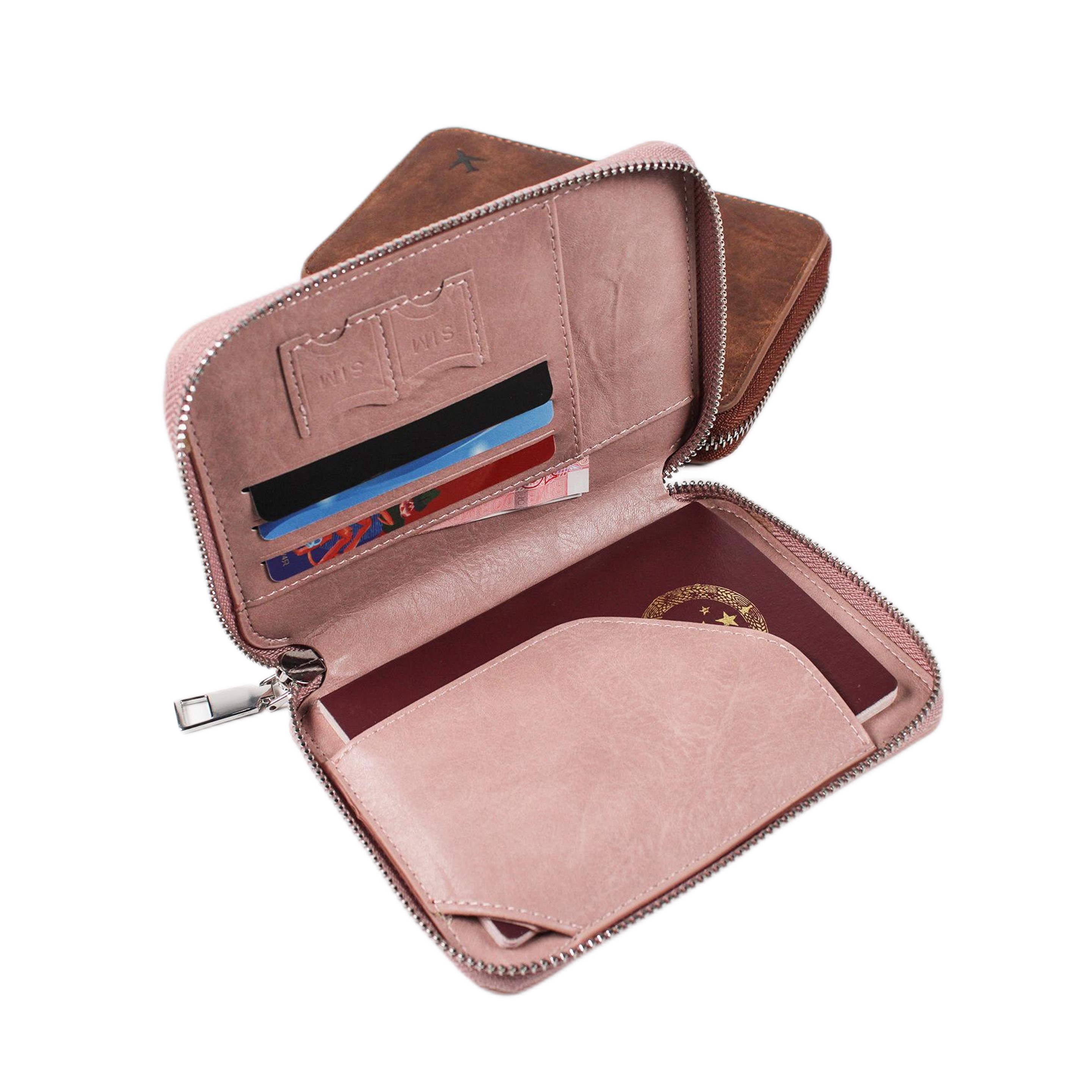 Leather Passport Wallet with Zipper (direct import), custom luggage tag with logo imprint 6