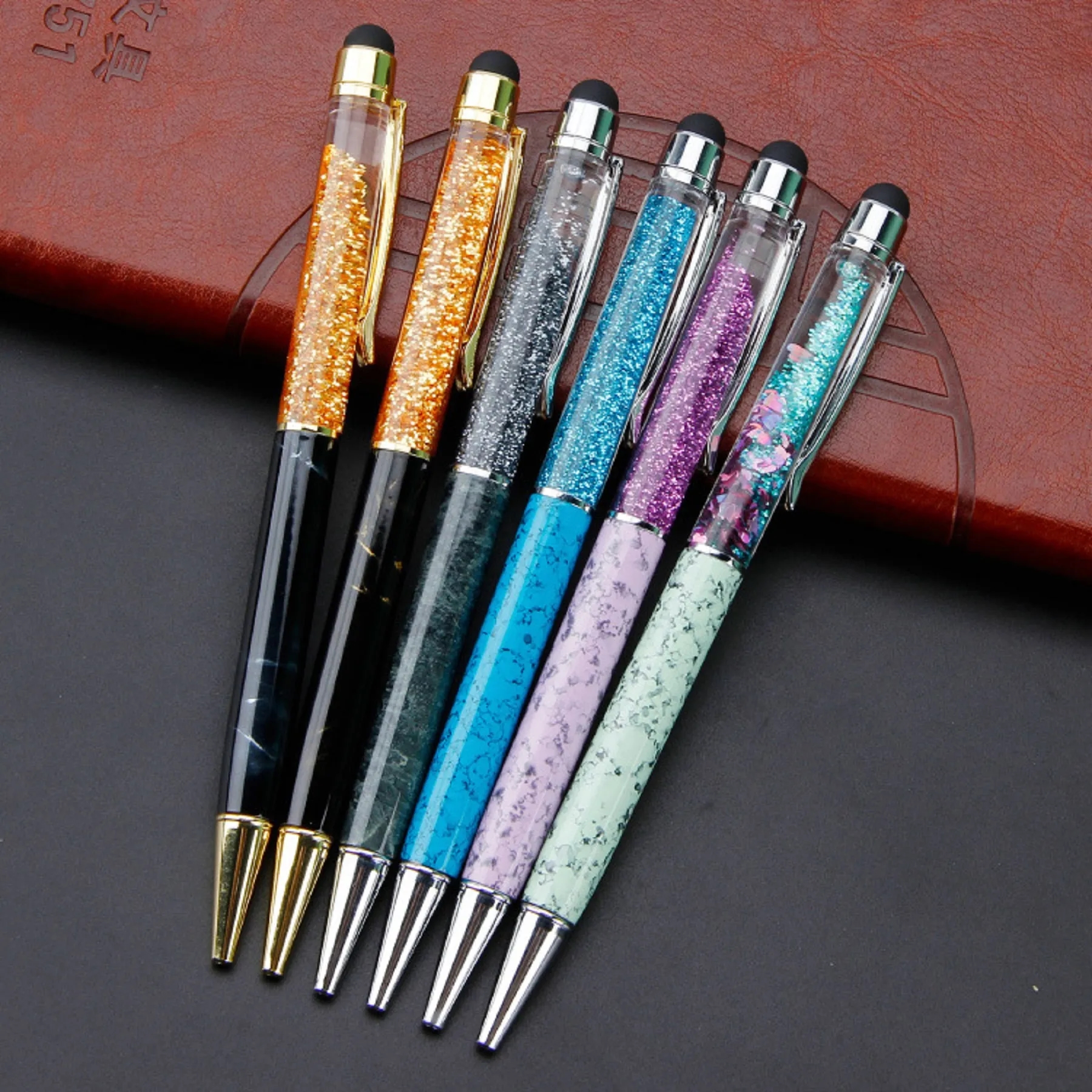Oil Floating Glitter Stylus Ballpoint Pen 2