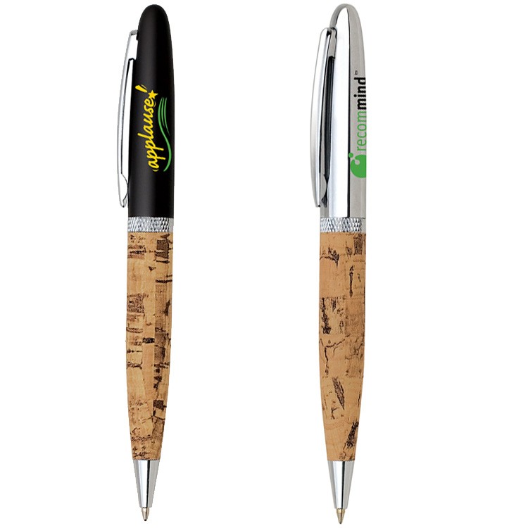 Cork Twist Brass Ballpoint Pen 3
