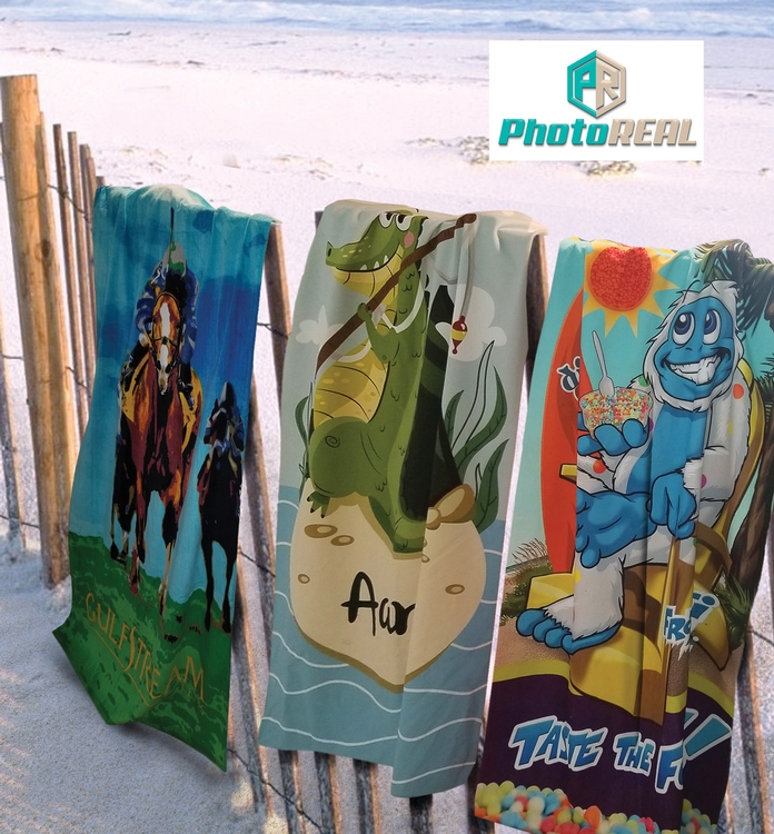 30x60 Full Color Cotton/Microfiber Printed Beach Towels 11.0 Lbs/Dz. by Subli Mate™ using PHOTOreal™ 5