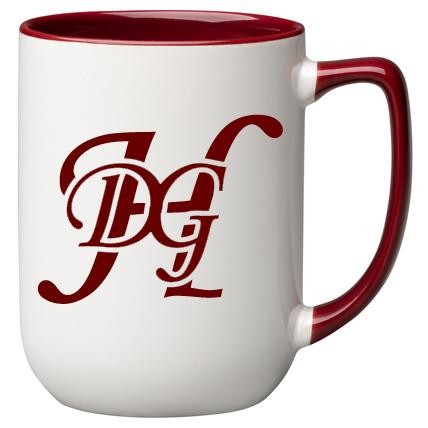 17 oz Burgundy In and Handle / White Out Arlen Mug