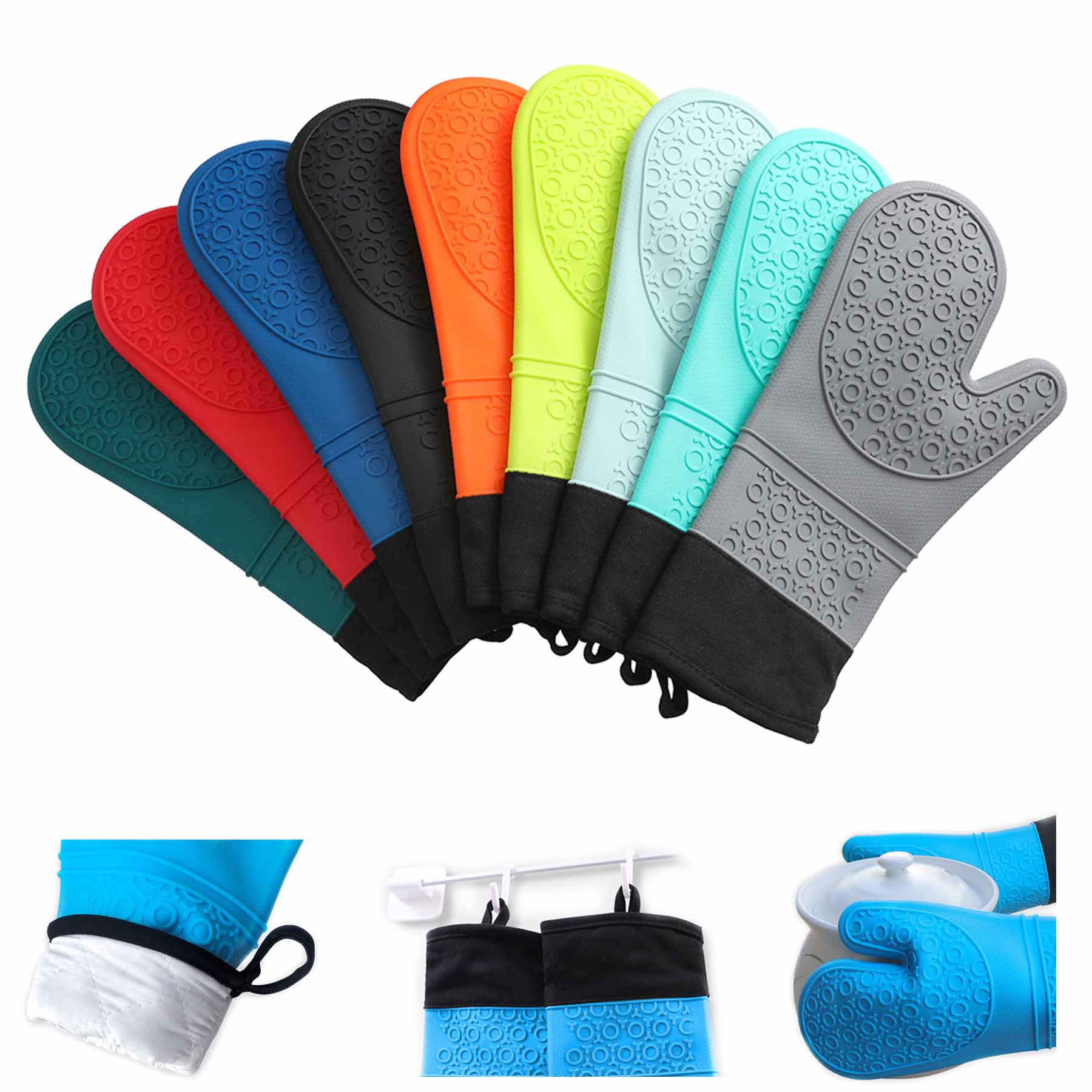 Silicone Isolation Oven Cooking Mitten Gloves 1