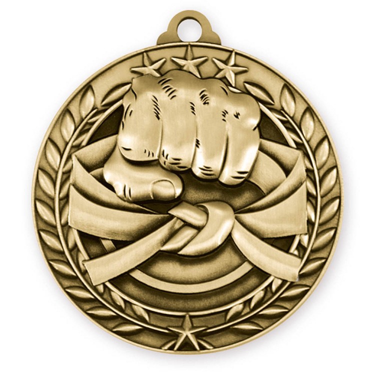 Martial Arts Wreath Award Medallion (1-3/4") 2