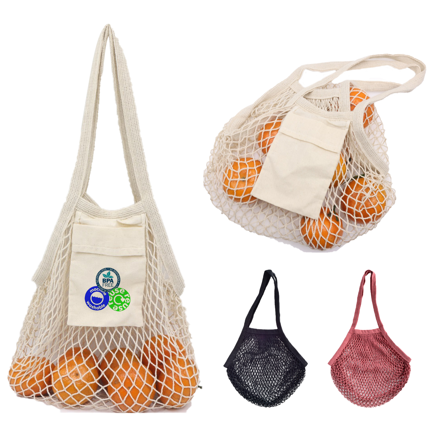 Collapsible Mesh Cotton Tote, custom tote bag with logo imprint 3