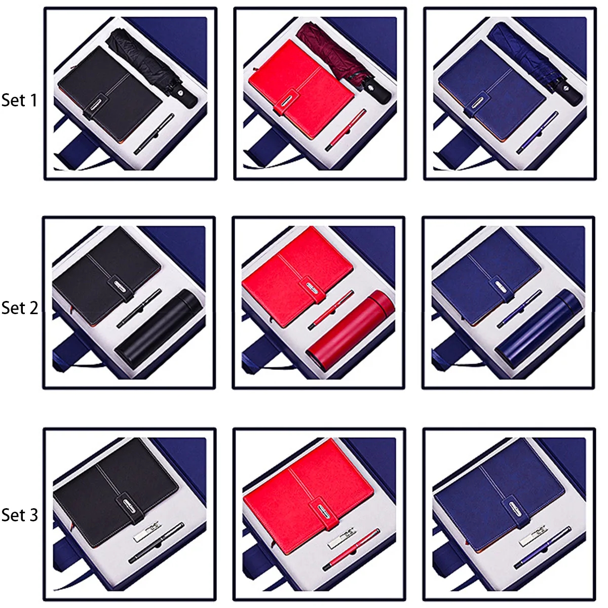 Business Team Gift Sets W/ Cup Umbrella Notebook Pen U Disk 5