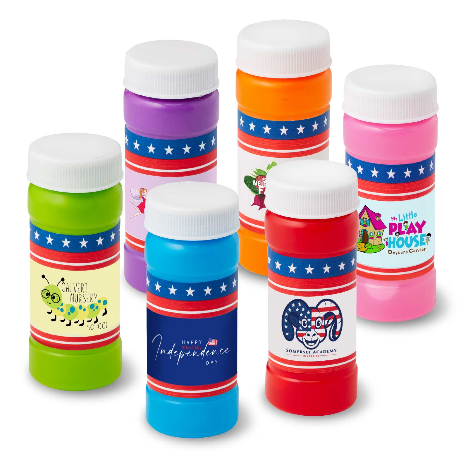 2 oz. Patriotic Bubbles with Full-Color Digital Label