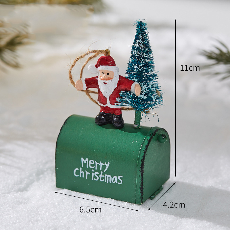 Christmas Ironwork Decorated Small House Mailbox 3