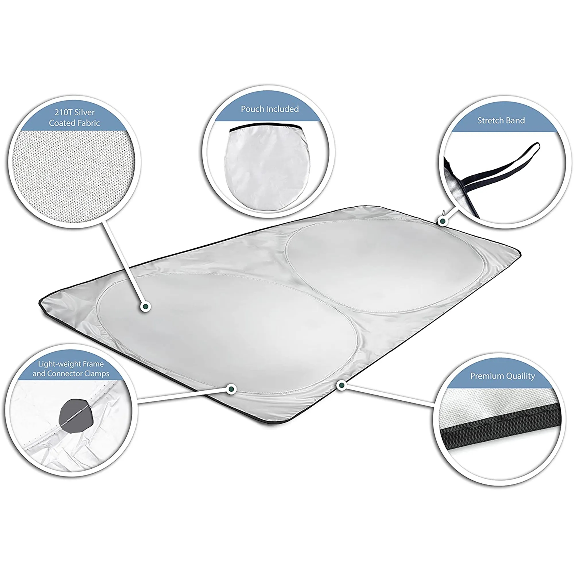 Car Sun Shade with Storage Pouch 6