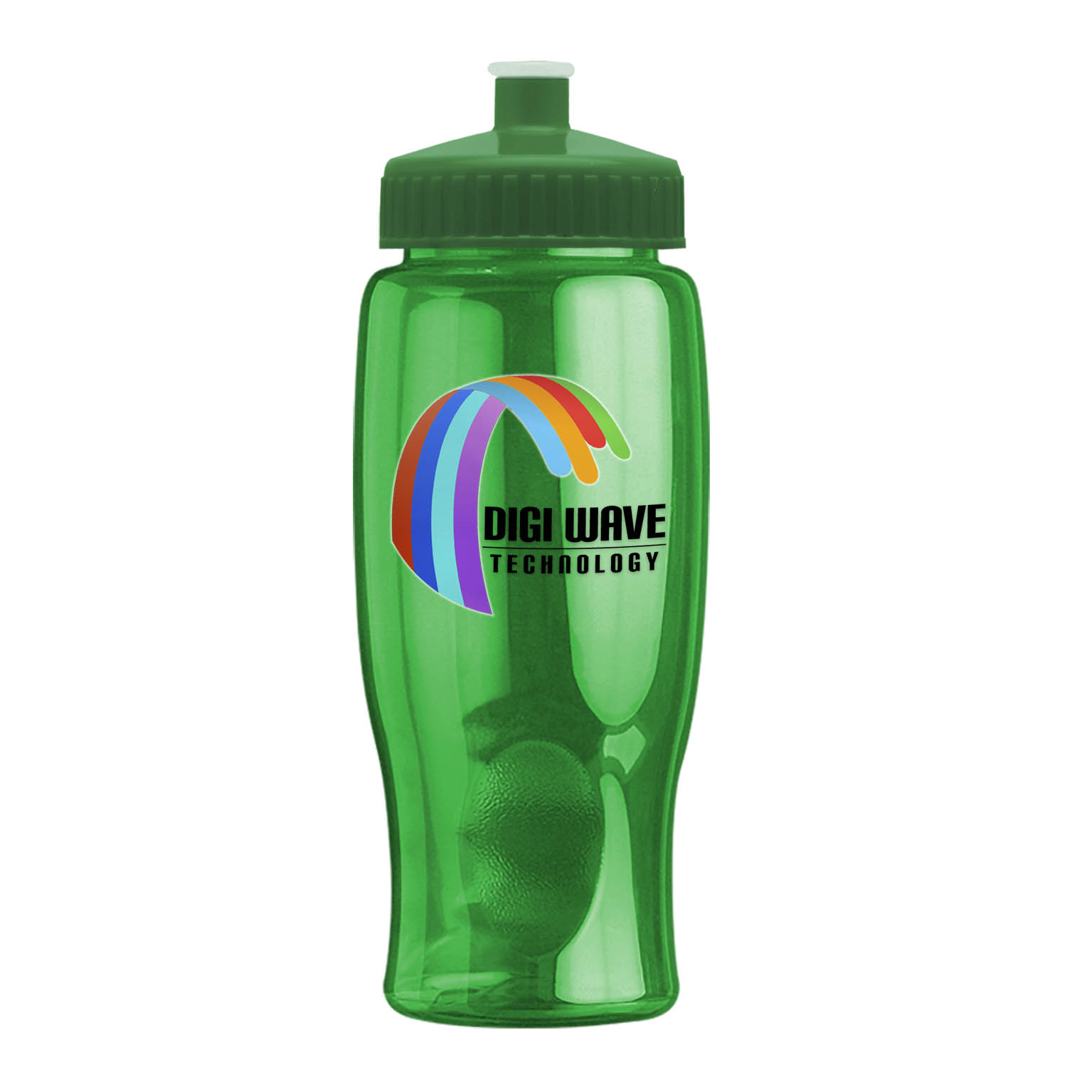 Poly-pure - 27 oz. Transparent Bottle with Push pull and Digital Imprint 3