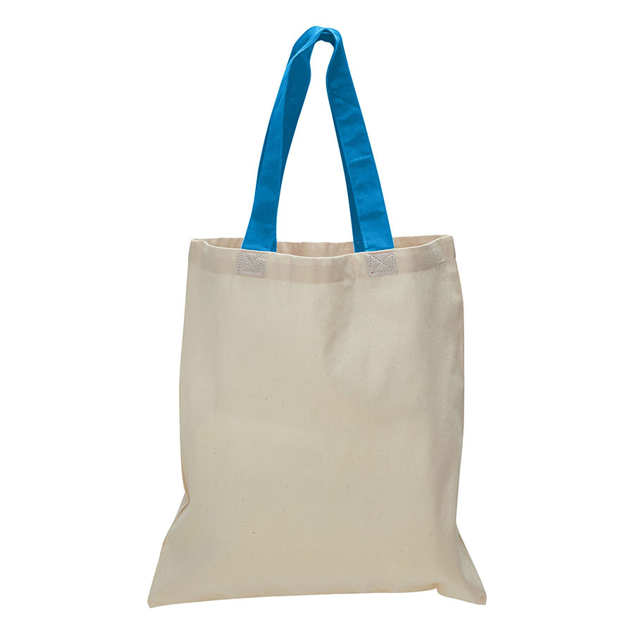 Value 6 oz Cotton Canvas Tote Bag - Contrasting Handle - 10