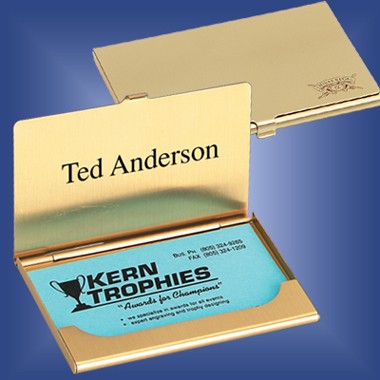 BRASS BUSINESS CARD CASE. NON-TARNISH FINISH 1