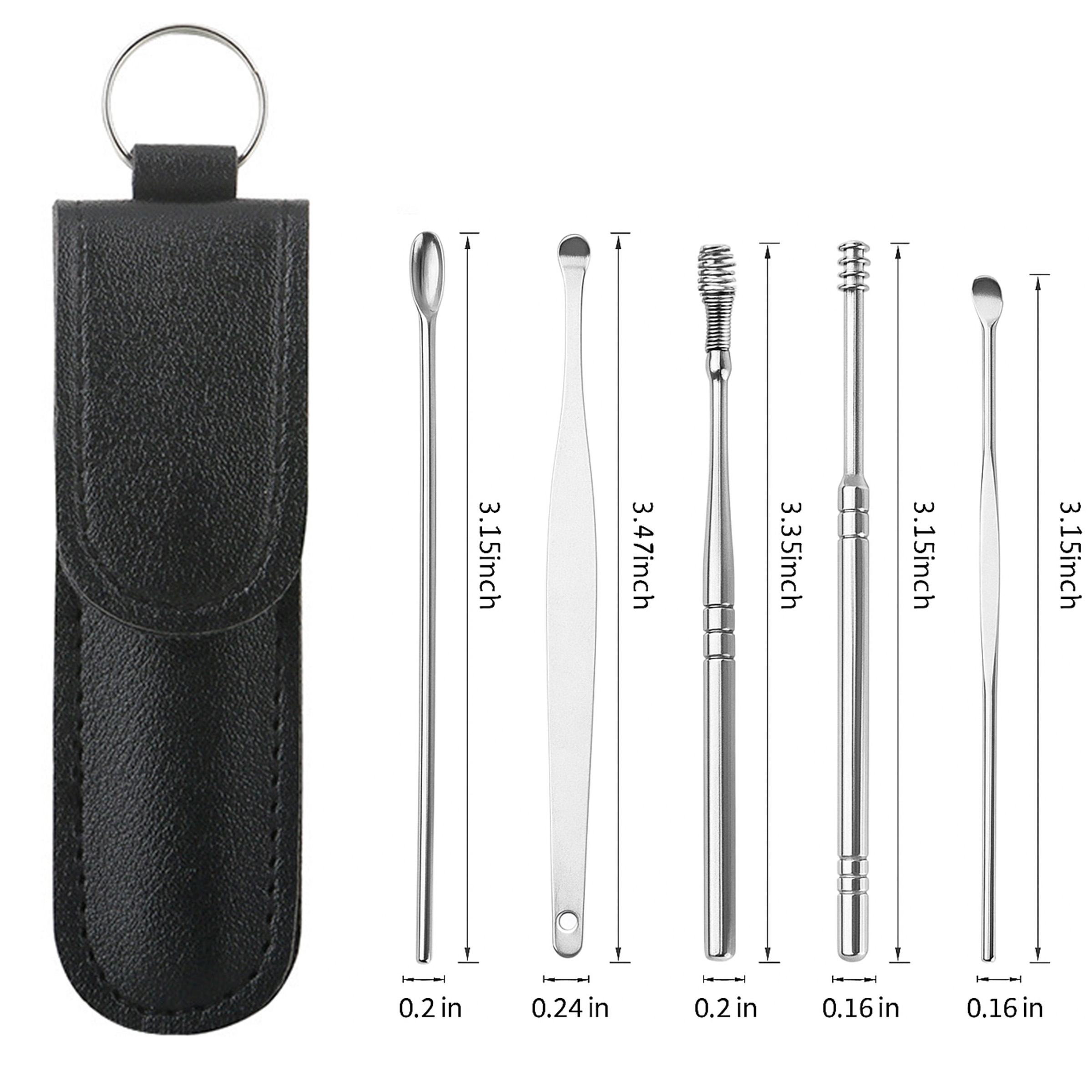 Stainless Steel Ear Cleaner Set With Case 2