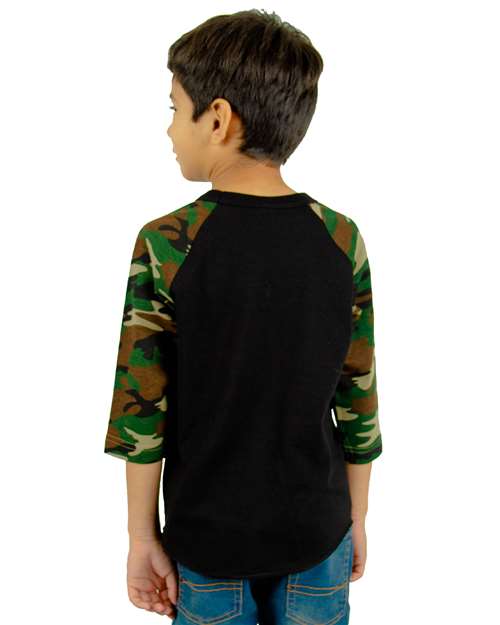 Youth Camo Raglan Tee - SHRAGCY 15