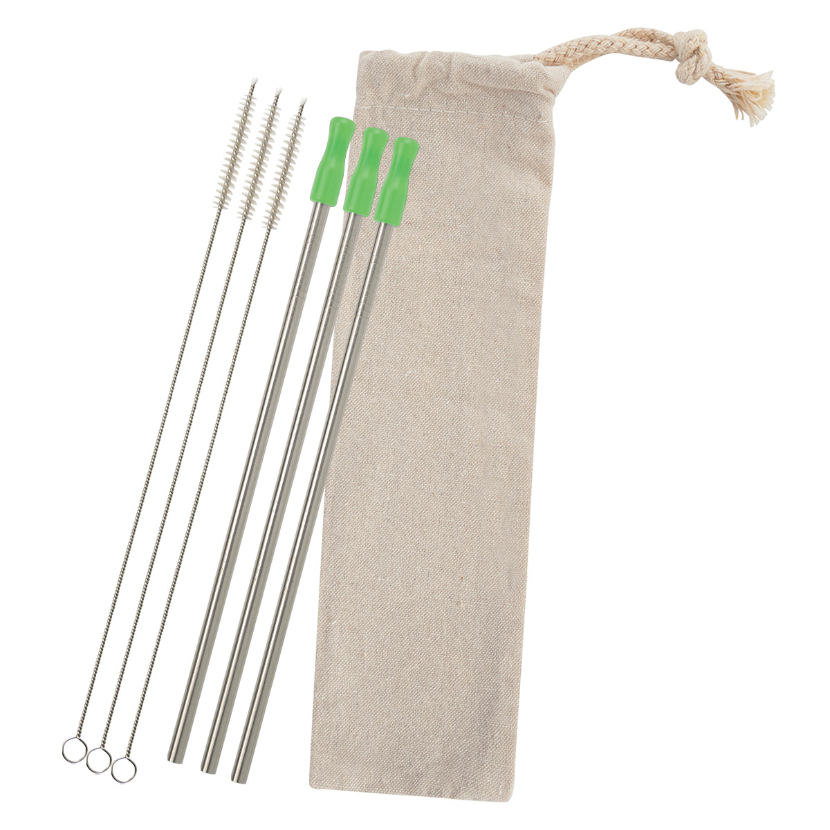 3-Pack Stainless Straw Kit with Cotton Pouch 5