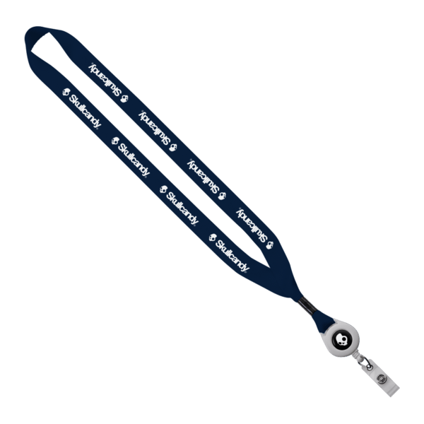 3/4" Polyester Lanyard with Metal Crimp & Retractable Badge Reel 230
