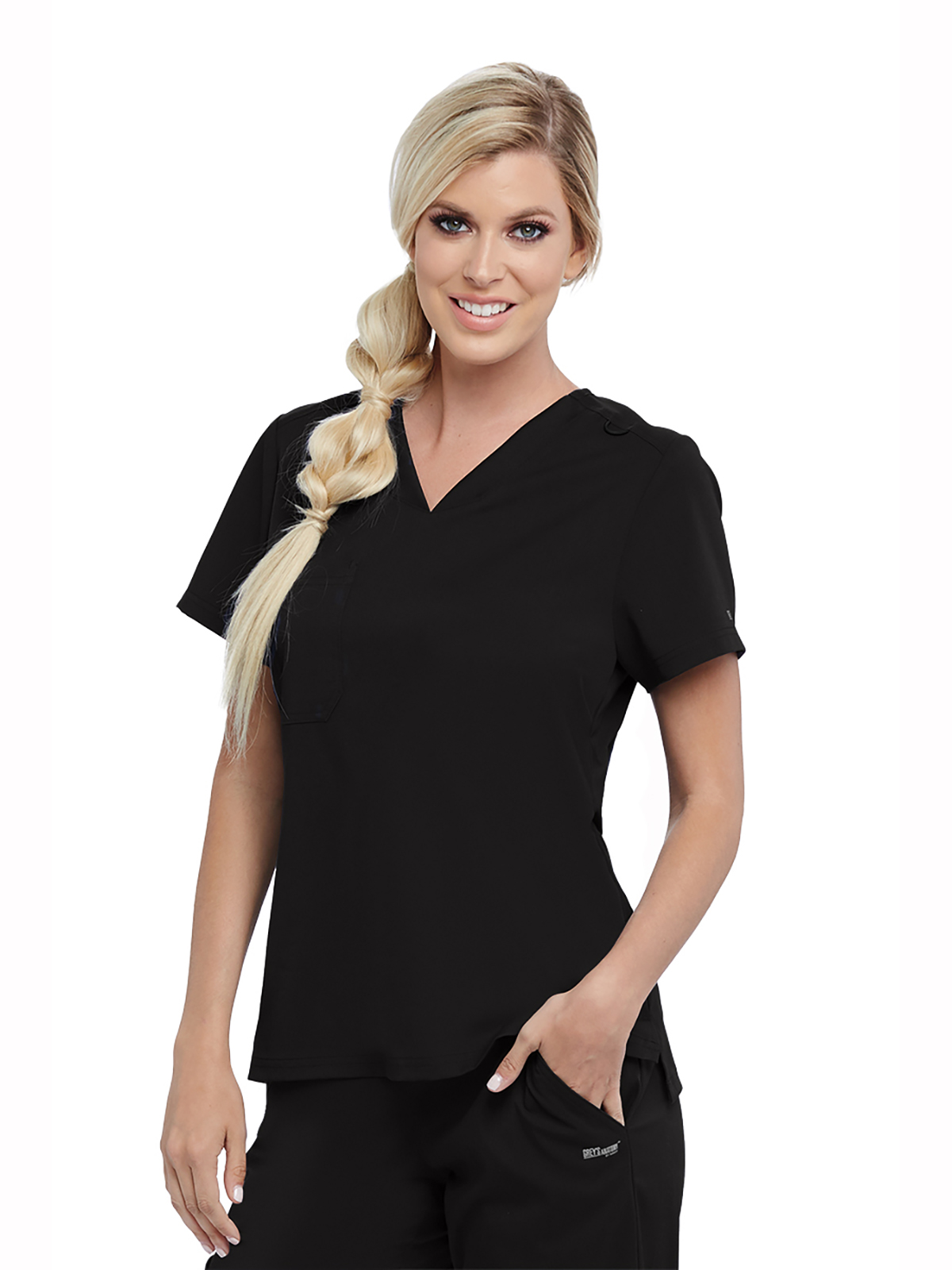Grey's Anatomy Spandex Stretch - Women's One-Pocket Bree Tuck-In Scrub Top 5