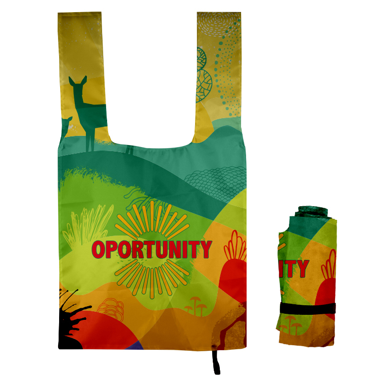 Roll-Up Grocery Tote w/Elastic Closure Strap 6