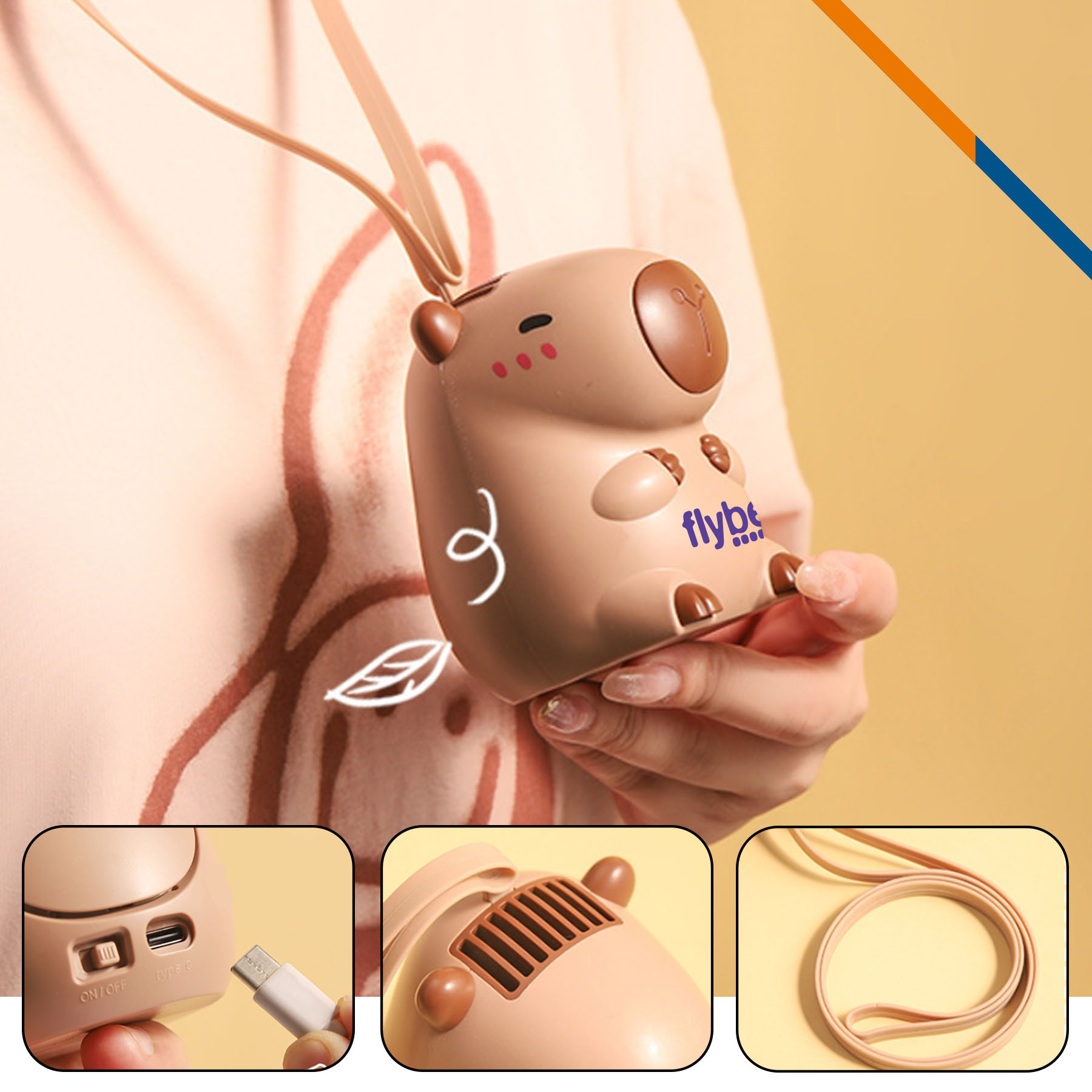 Kendall Mini Capybara Handheld Fan 3