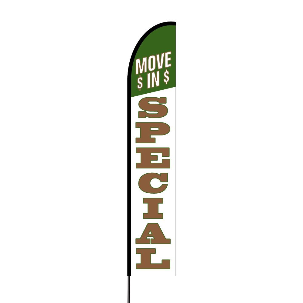 Move In Special 2 Flag Kit 15' Feet Feather Flag Sign feather banners Outdoor Banner 1
