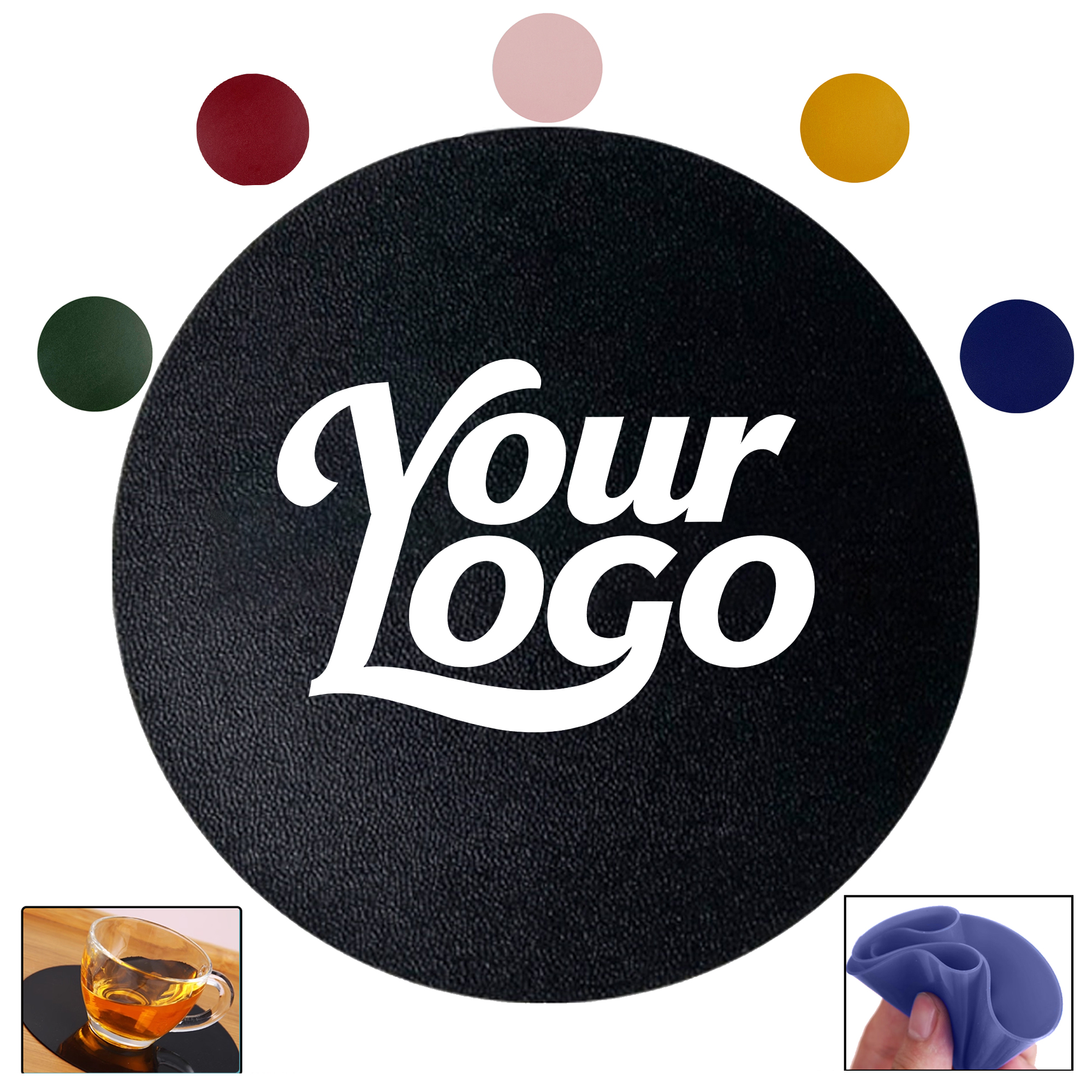 Round Heat Resistant Non-Slip Silicone Coasters for Drinks 1