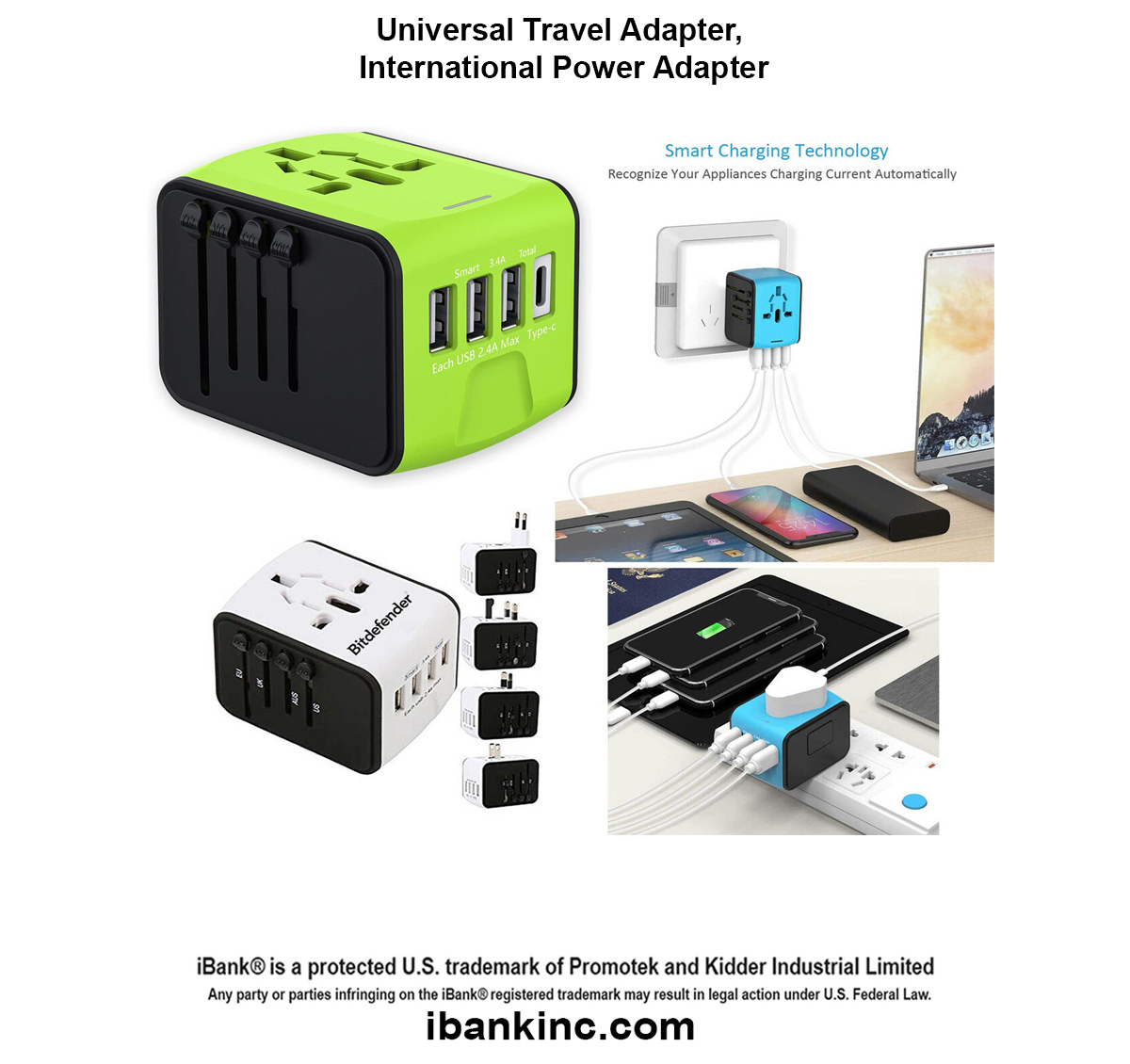 iBank ® Universal Travel Adapter, International Power Adapter 2