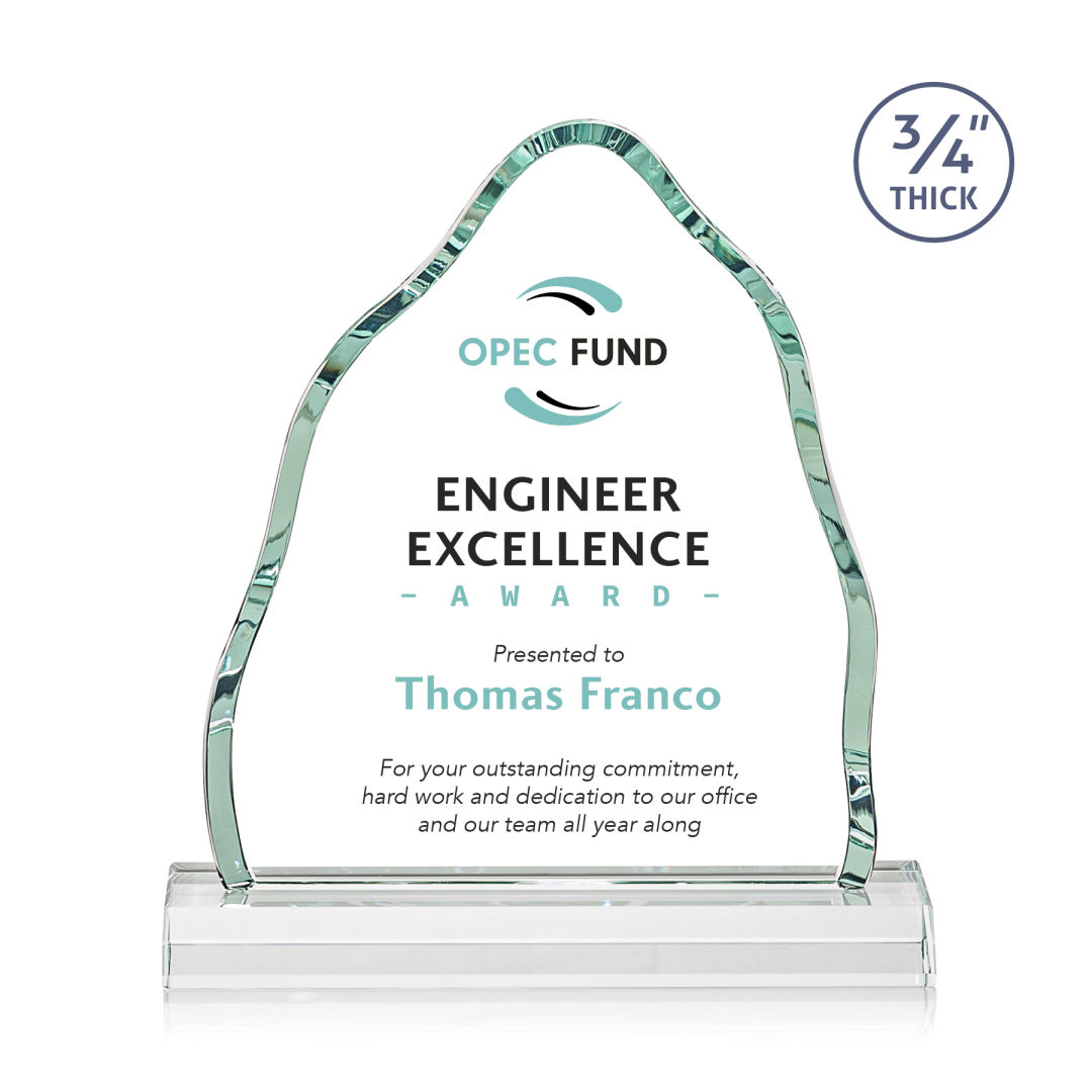 Dunwich VividPrint™ Award - Starfire, custom award with logo imprint 9